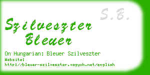 szilveszter bleuer business card